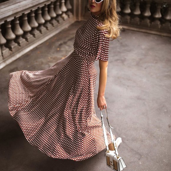 Diane Von Furstenberg Dresses & Skirts - DVF most beautiful copper polka dotted skirt MAXI US Large